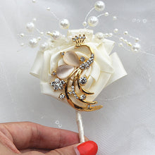 Load image into Gallery viewer, Golden Peacock Boutonniere