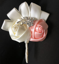 Load image into Gallery viewer, Wine Red Satin Rose Boutonniere