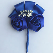 Load image into Gallery viewer, Wine Red Satin Rose Boutonniere