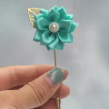 Load image into Gallery viewer, Satin Golden Leaf Boutonniere