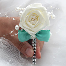 Load image into Gallery viewer, Ivory Cream Satin Boutonniere