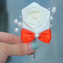 Load image into Gallery viewer, Ivory Cream Satin Boutonniere