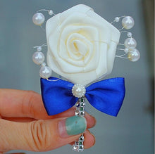 Load image into Gallery viewer, Ivory Cream Satin Boutonniere