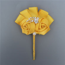 Load image into Gallery viewer, Wine Red Satin Rose Boutonniere