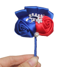 Load image into Gallery viewer, Wine Red Satin Rose Boutonniere