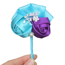 Load image into Gallery viewer, Wine Red Satin Rose Boutonniere