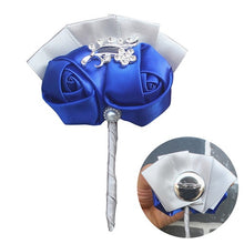 Load image into Gallery viewer, Wine Red Satin Rose Boutonniere