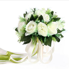 Load image into Gallery viewer, White silk rose bride flower