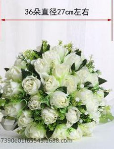 White silk rose bride flower