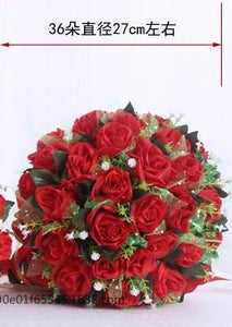 Silk red roses bride flower