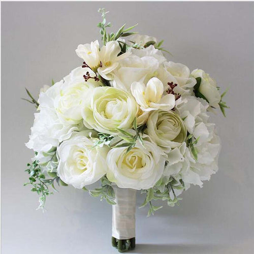 White rose bride flower