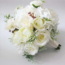 Load image into Gallery viewer, White rose bride flower