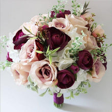 Load image into Gallery viewer, Purple rose bride flower