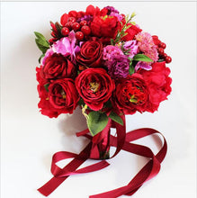 Load image into Gallery viewer, Red rose bridal flower