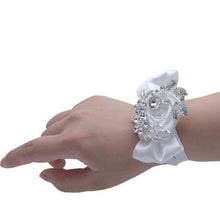 Load image into Gallery viewer, Satin Rose Bridesmaid Hand Accessory