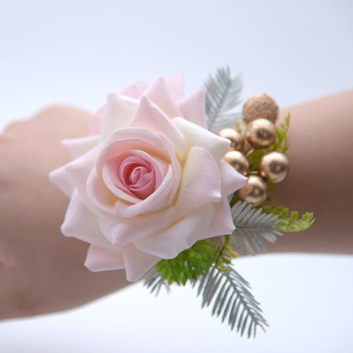 Pink Rose Bridesmaid Hand Accessory