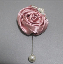 Load image into Gallery viewer, Pink Satin Roses Boutonniere