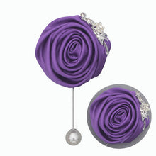 Load image into Gallery viewer, Pink Satin Roses Boutonniere