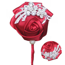 Load image into Gallery viewer, Rose Crystal Brooch Boutonniere