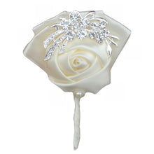 Load image into Gallery viewer, Rose Crystal Brooch Boutonniere