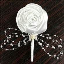 Load image into Gallery viewer, Red Satin Rose Boutonniere