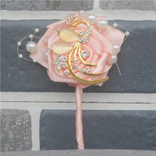 Load image into Gallery viewer, Golden Peacock Boutonniere
