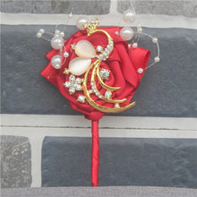 Load image into Gallery viewer, Golden Peacock Boutonniere