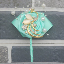Load image into Gallery viewer, Golden Peacock Boutonniere